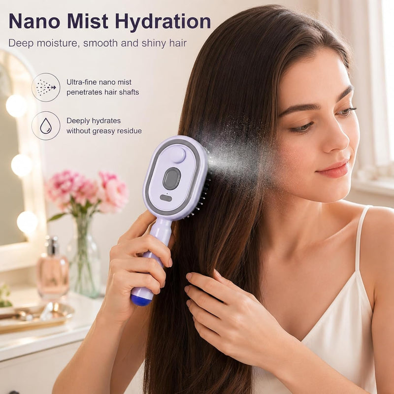 Steam Brush| Rechargeable Detangling Tool with Oil