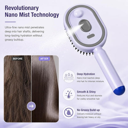 Steam Brush| Rechargeable Detangling Tool with Oil